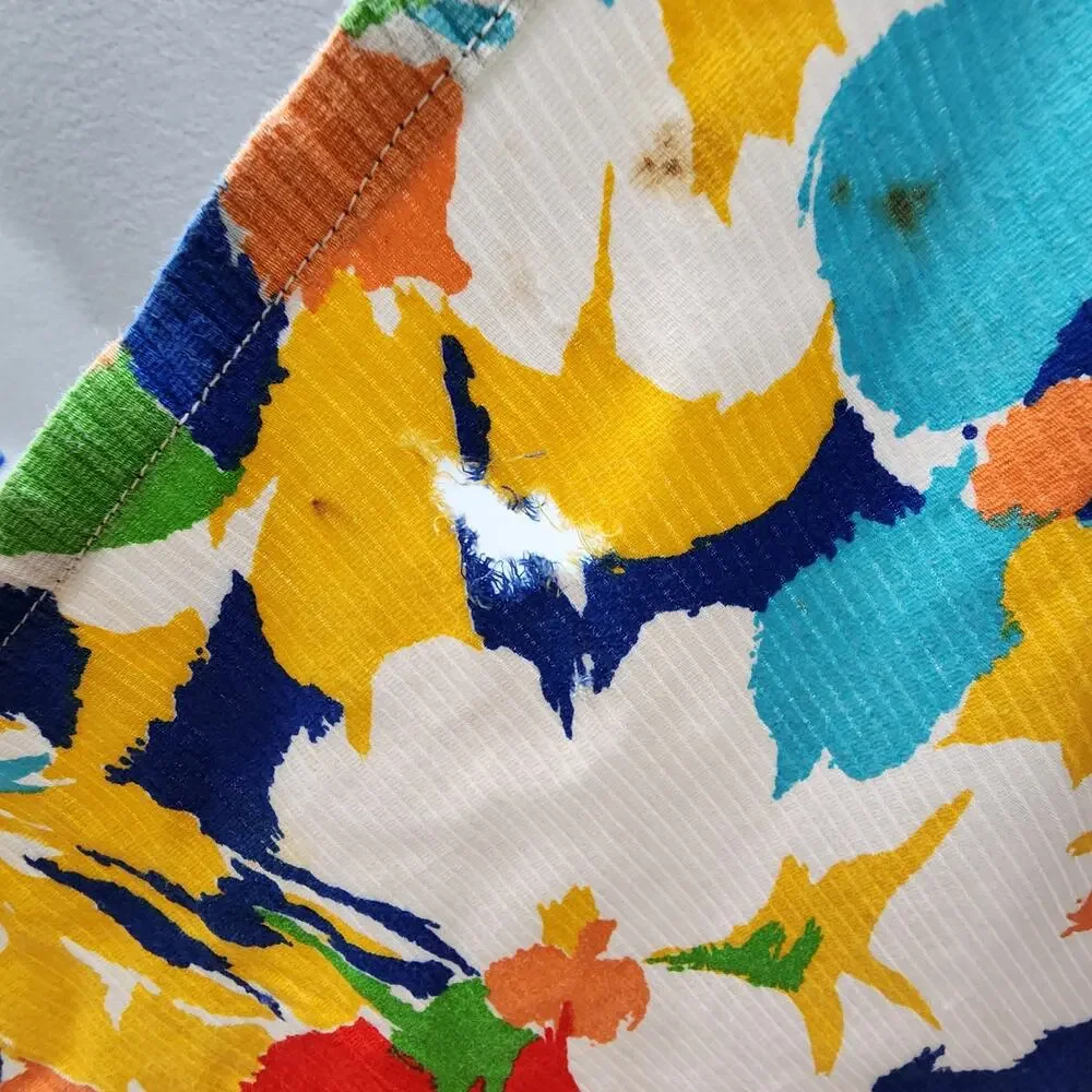 Fabric Material Retro Boho Bold Bright Floral Print 82